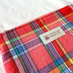 Colorfully Red Plaid Flat Zipper Pouch