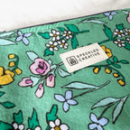 Doodle Green Wildflowers Flat Zipper Pouch