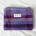 Purple People Plaid Flat Zipper Pouch