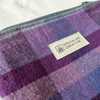 Purple People Plaid Flat Zipper Pouch