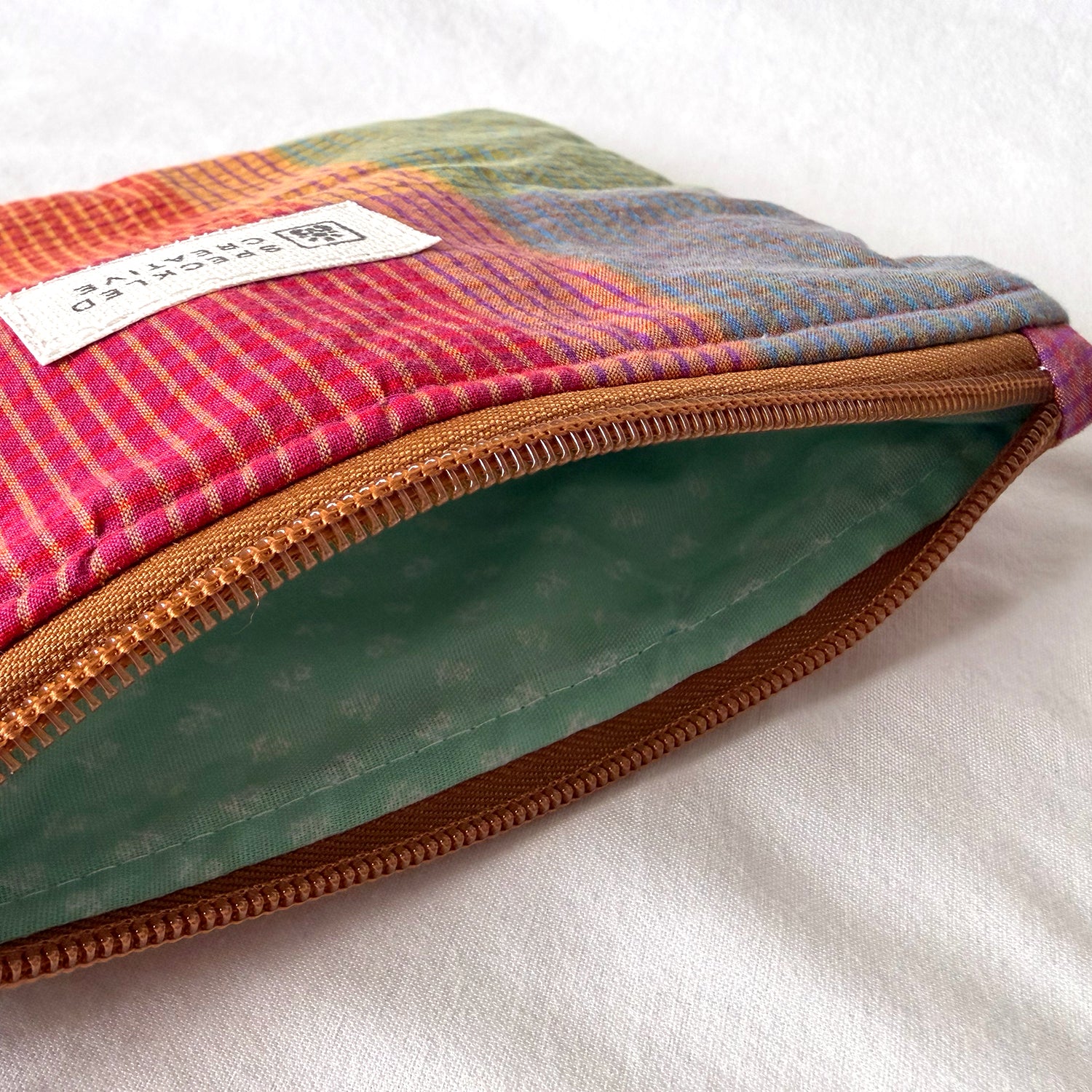 Colorful Plaid Flat Zipper Pouch
