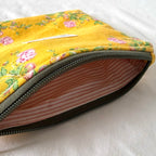 Rosy Yellow Flat Zipper Pouch