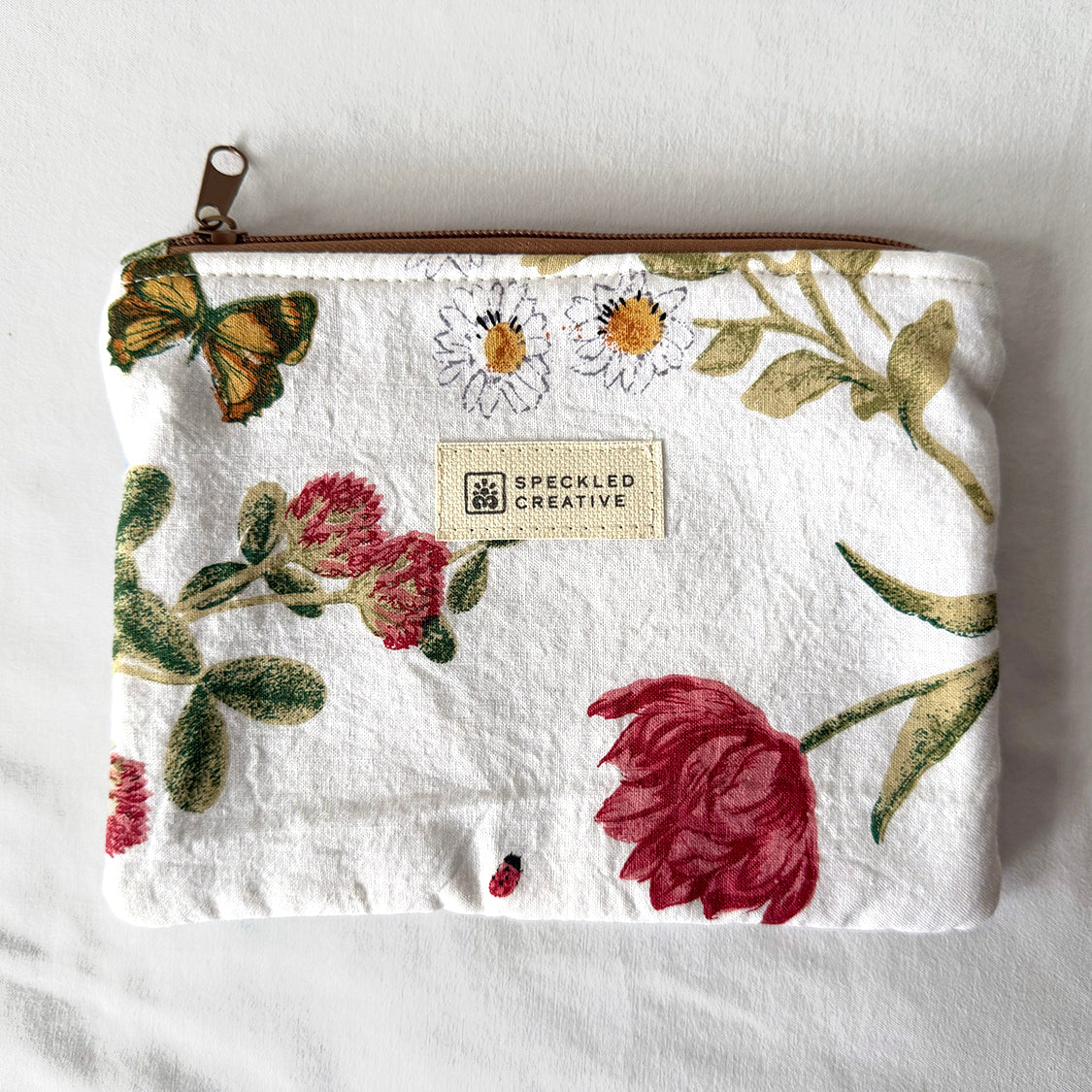 Garden Flowers Flat Zipper Pouch