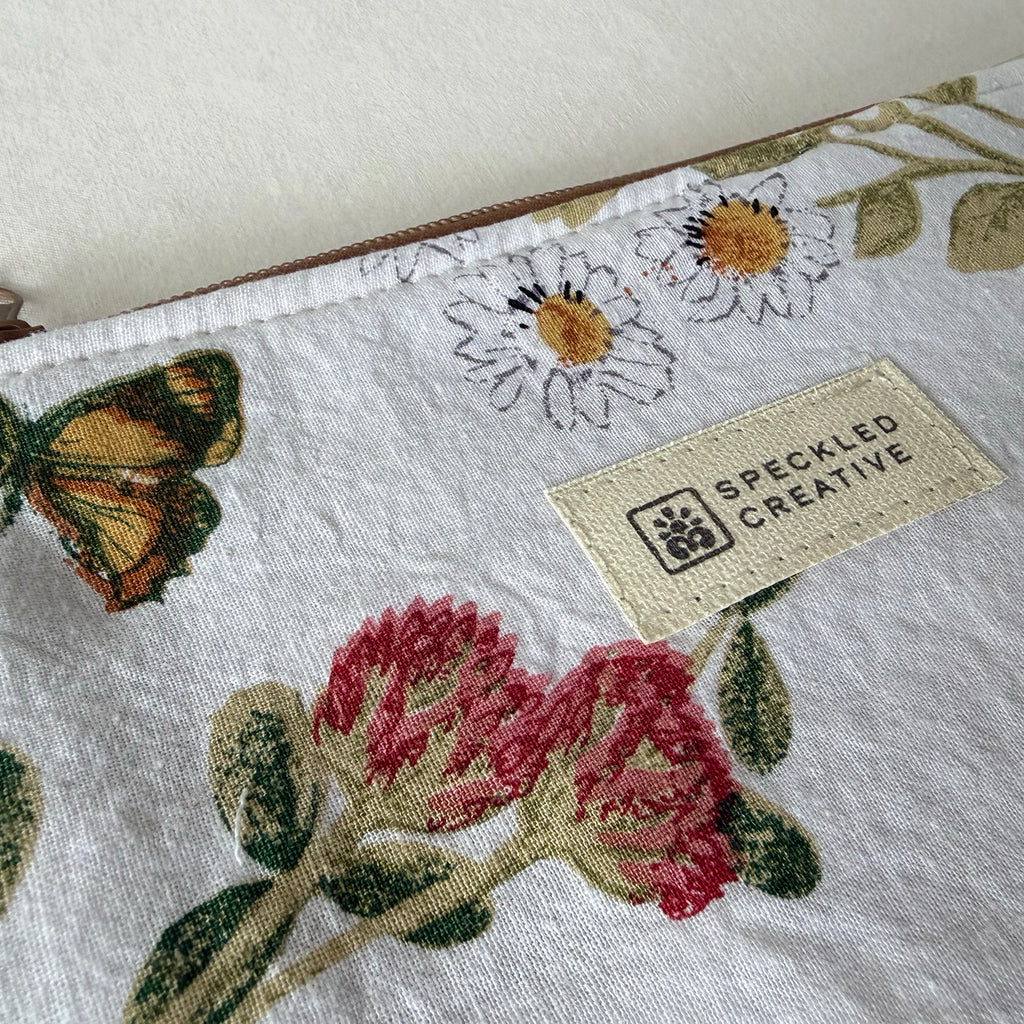 Garden Flowers Flat Zipper Pouch