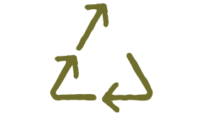 Three green arrows forming a triangle representing upcycling