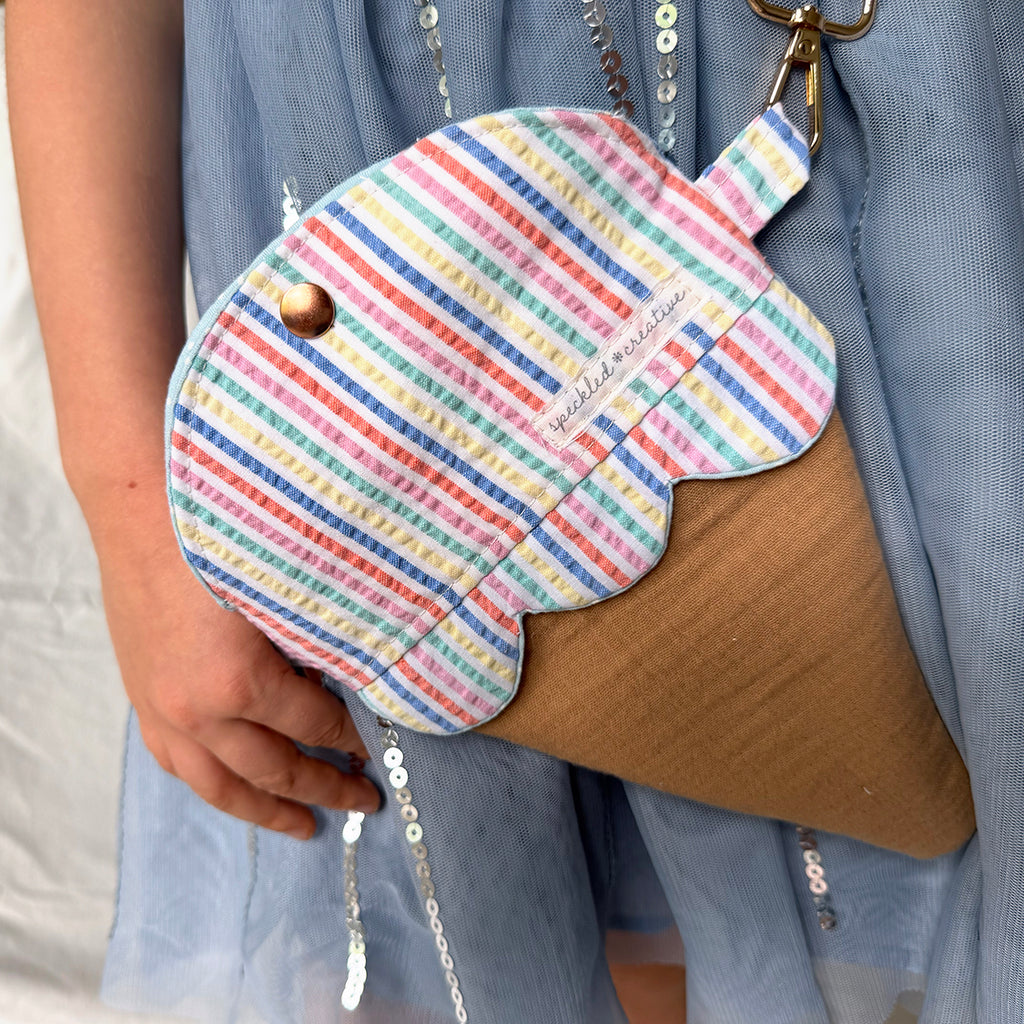 Sherbet Stripe Ice Cream Cone Bag