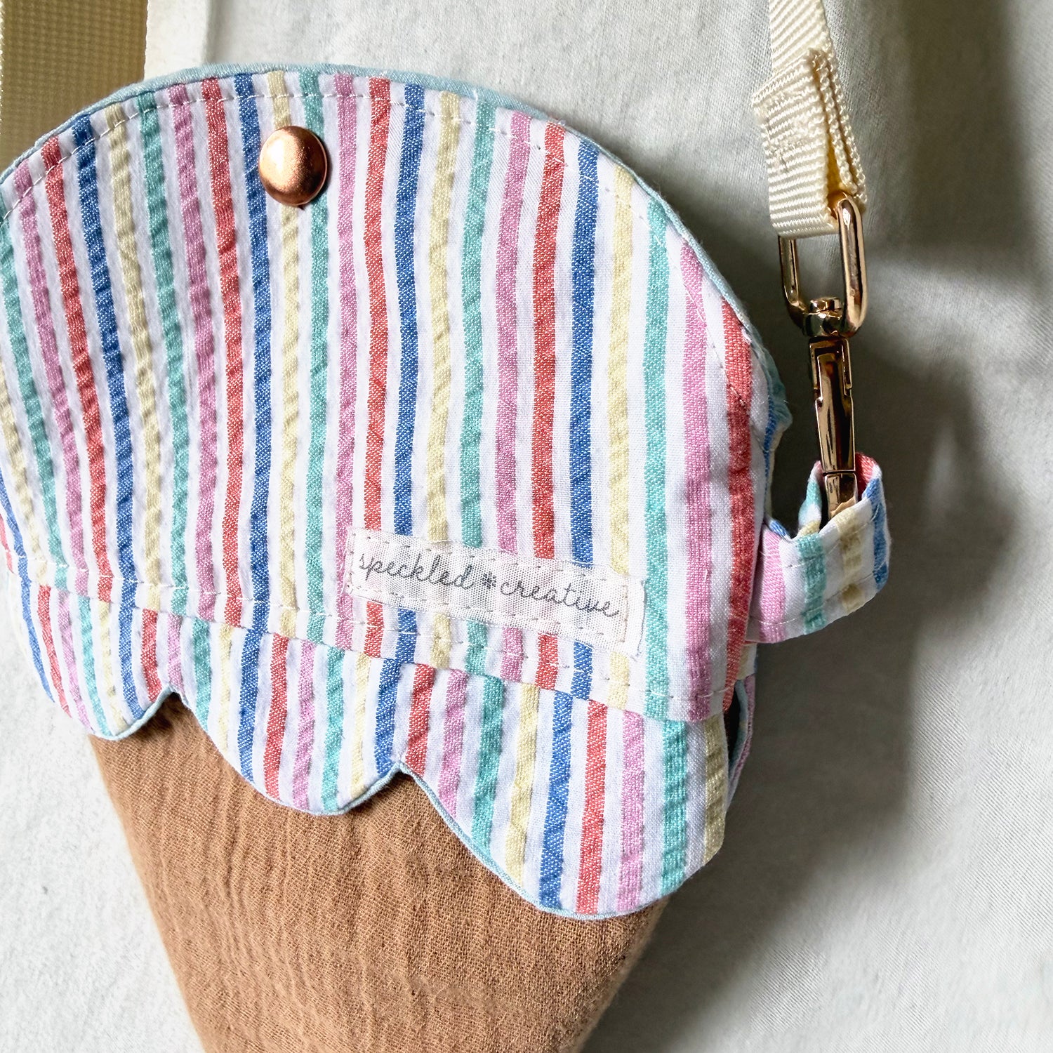Sherbet Stripe Ice Cream Cone Bag