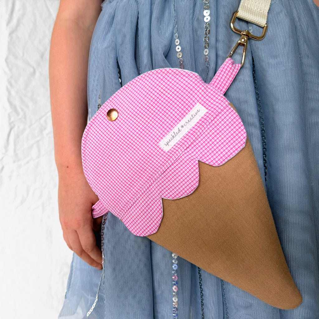 Cotton Candy Pink Ice Cream Cone Bag