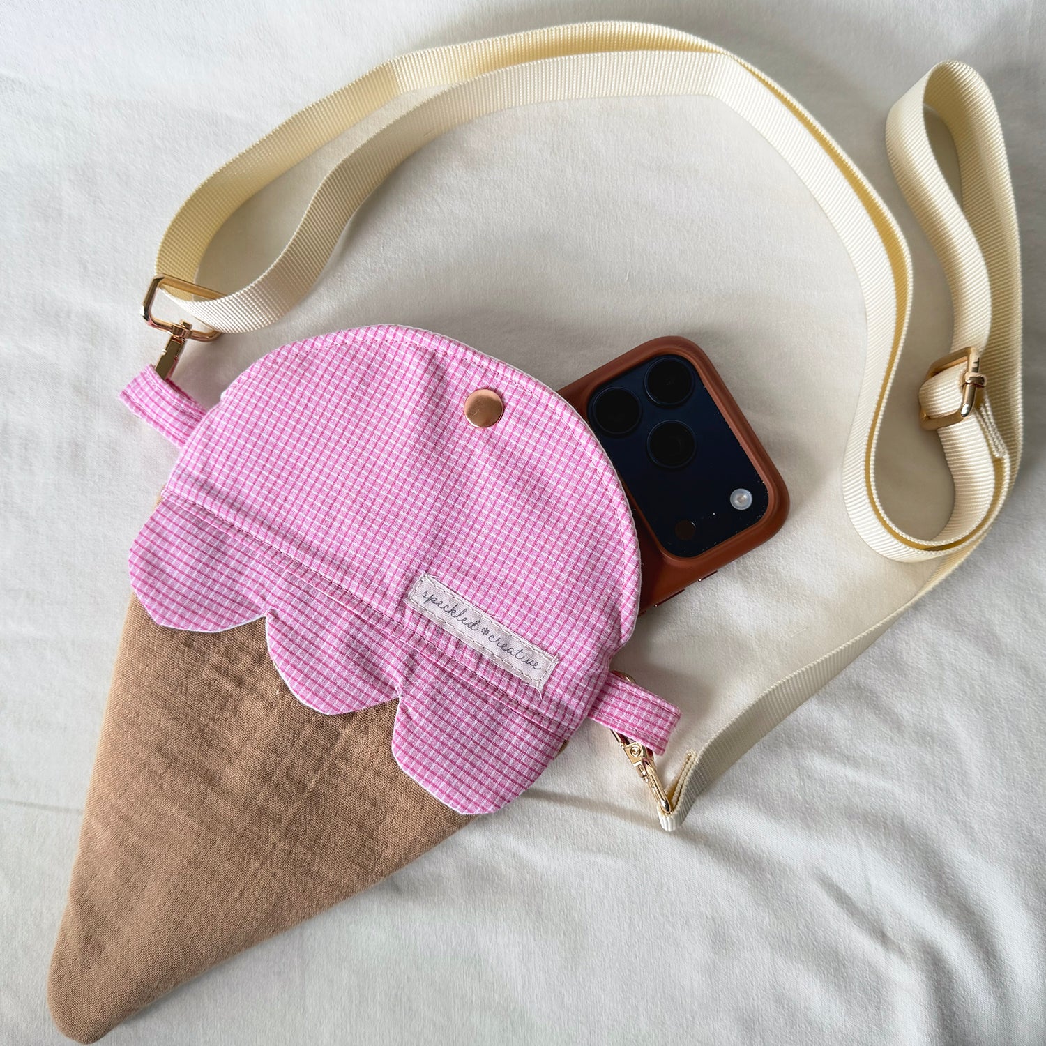 Cotton Candy Pink Ice Cream Cone Bag