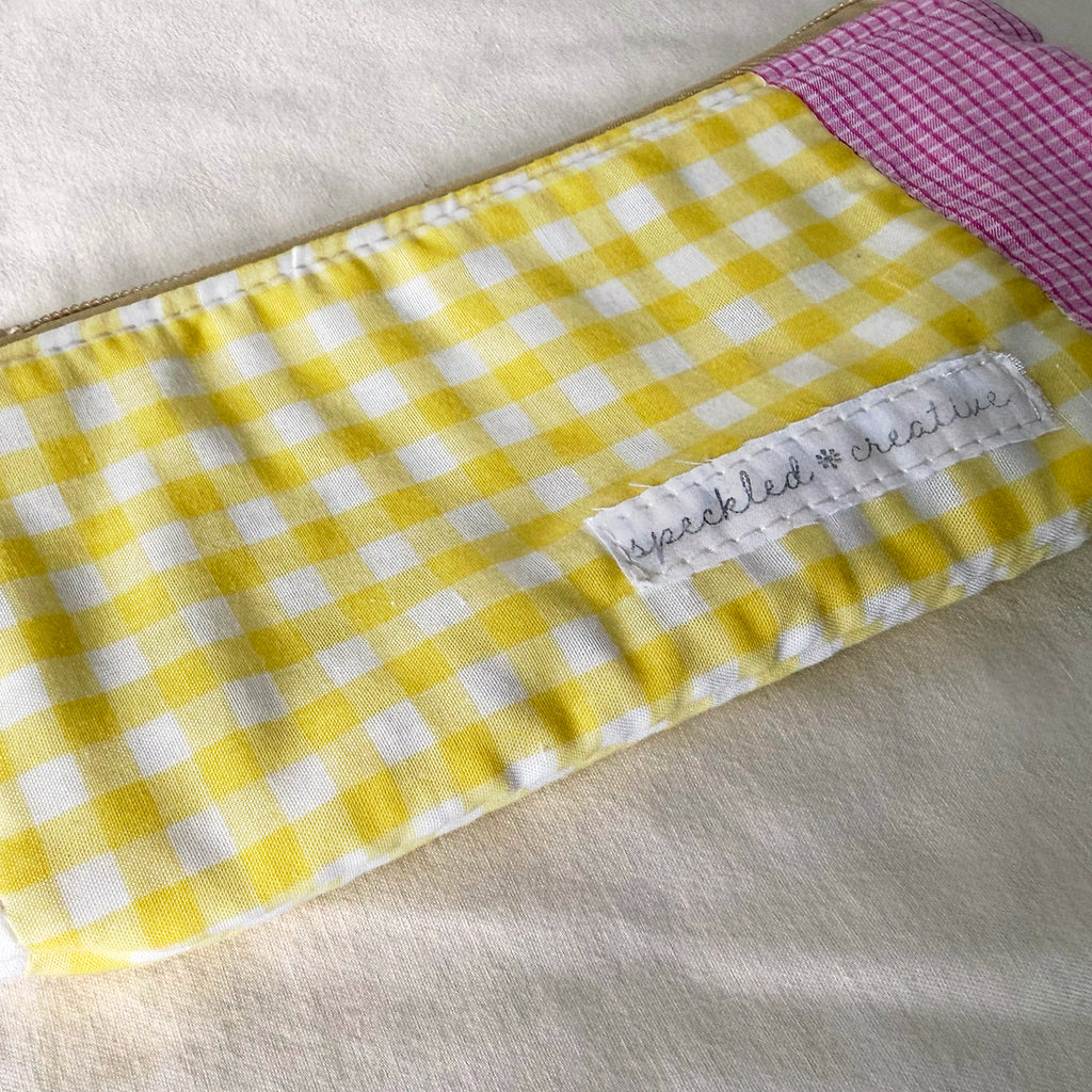 Yellow Gingham Pencil Pouch