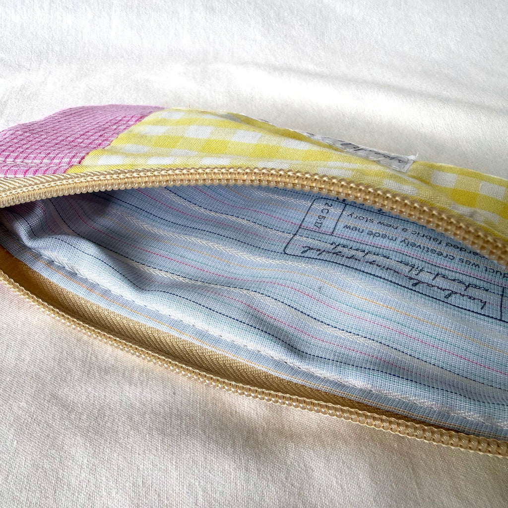 Yellow Gingham Pencil Pouch