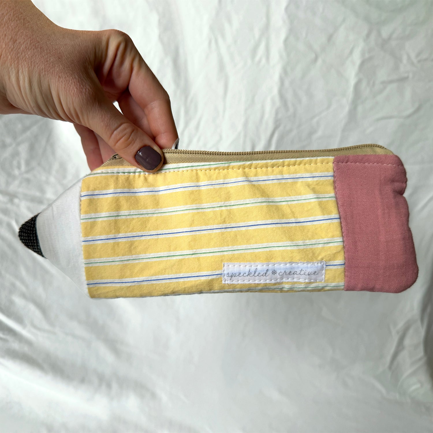 Classic Yellow Stripe Pencil Pouch