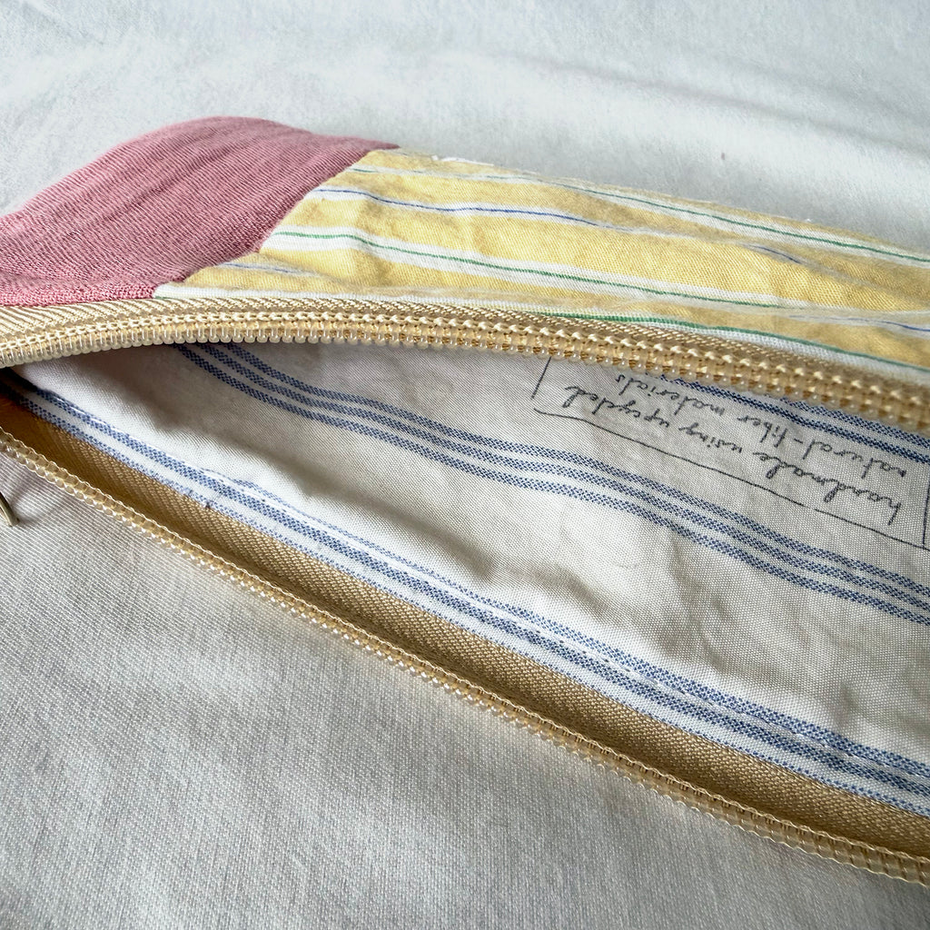 Classic Yellow Stripe Pencil Pouch