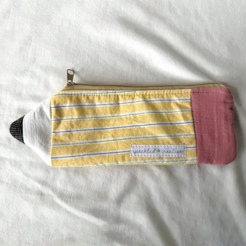 Classic Yellow Stripe Pencil Pouch