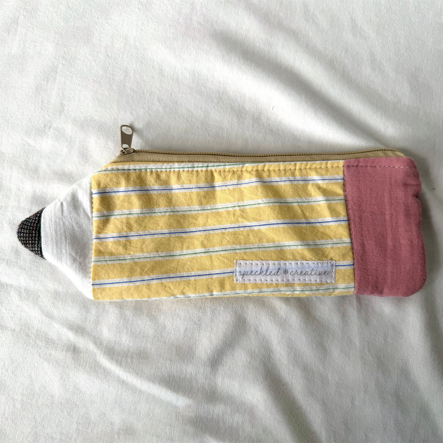 Classic Yellow Stripe Pencil Pouch