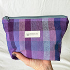 Purple People Plaid Stand-Up Zipper Pouch