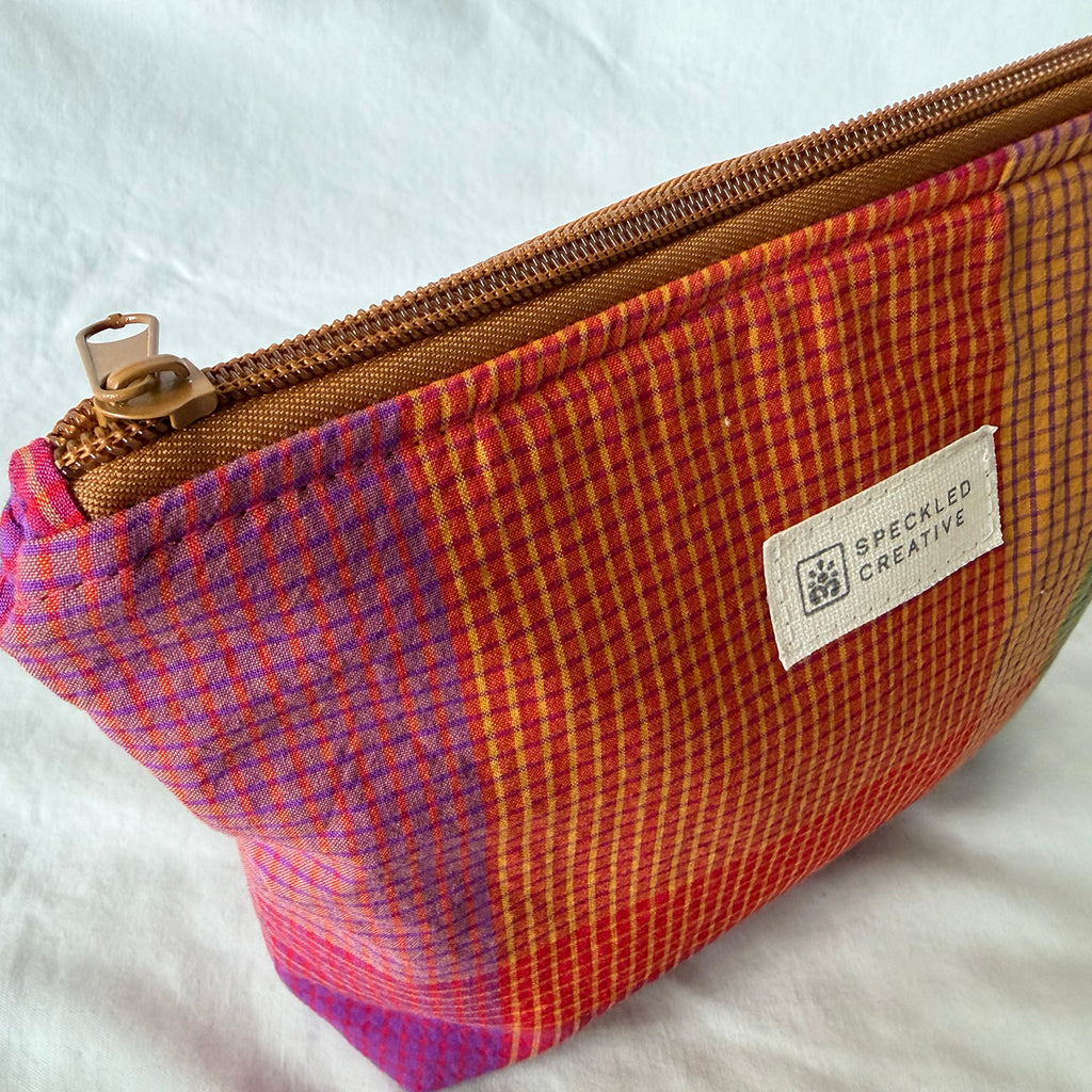 Colorful Plaid Stand-Up Zipper Pouch