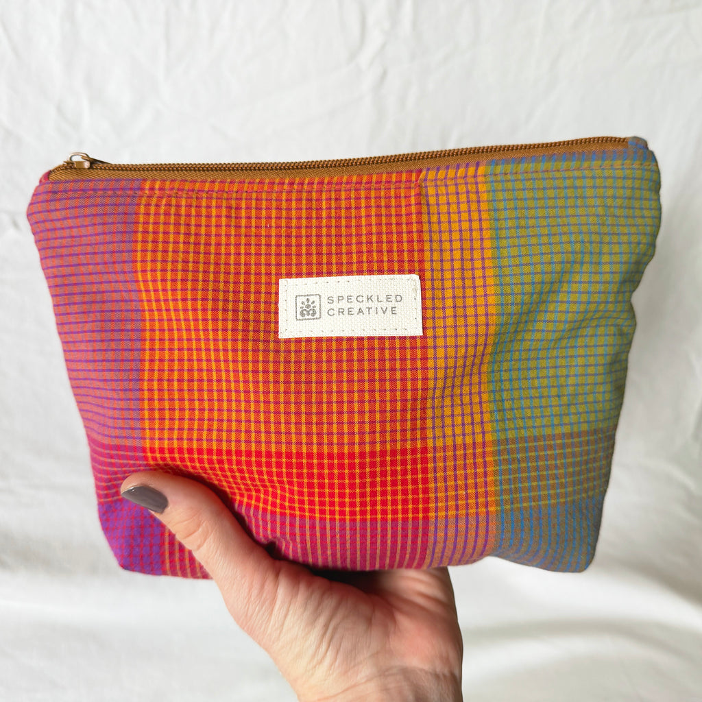 Colorful Plaid Stand-Up Zipper Pouch
