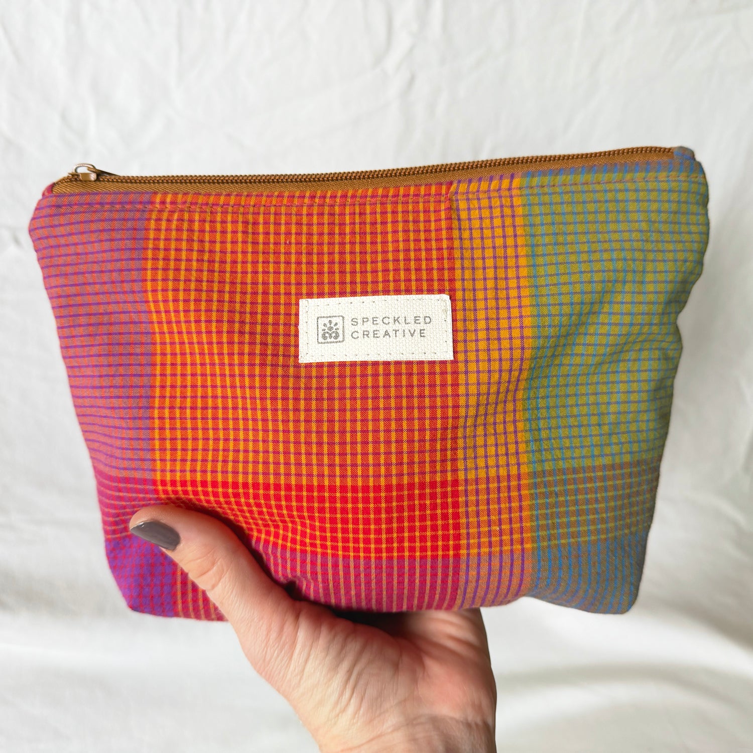 Colorful Plaid Stand-Up Zipper Pouch