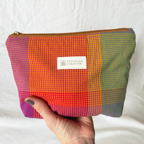 Colorful Plaid Stand-Up Zipper Pouch
