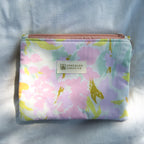 Whimsical Pastel Floral Flat Zipper Pouch