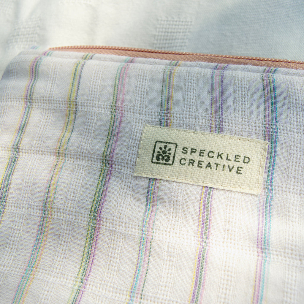 Rainbow Pinstripe Flat ZIpper Pouch