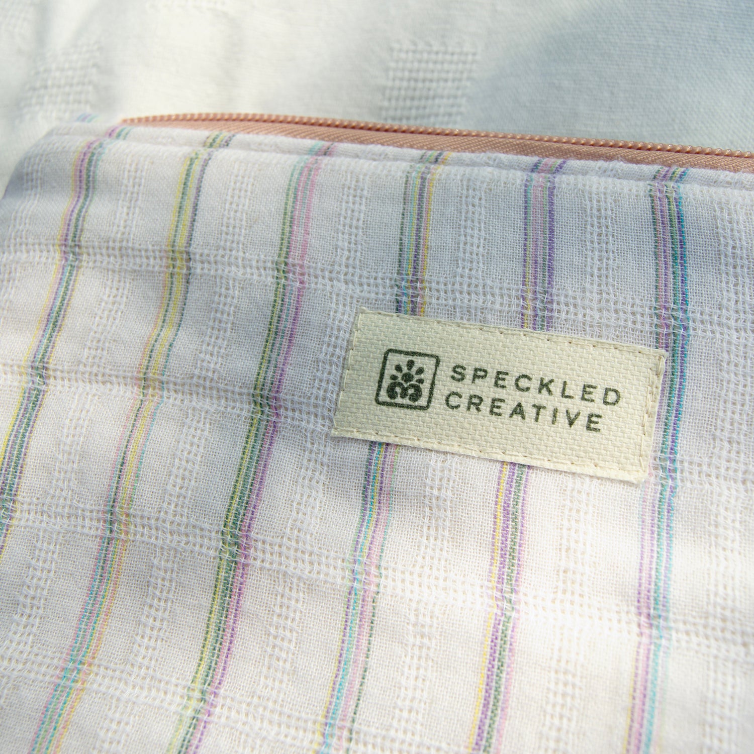 Rainbow Pinstripe Flat ZIpper Pouch